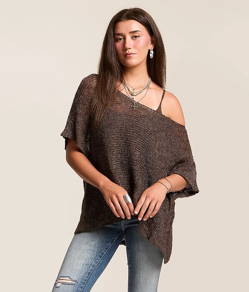 Tinsel Off The Shoulder Sweater - One Size