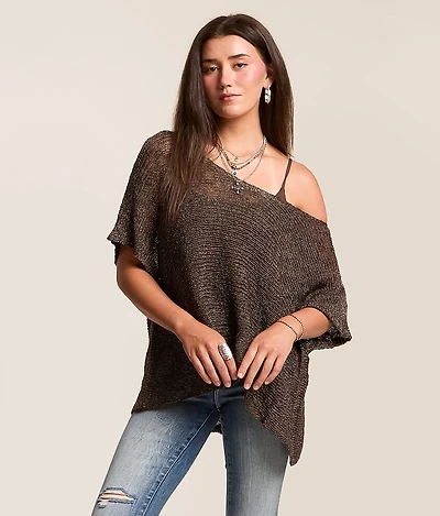 Tinsel Off The Shoulder Sweater - One Size