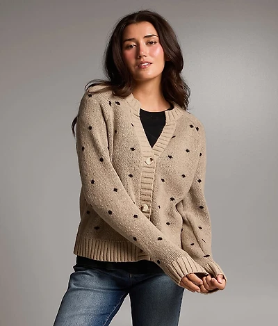 Polka Dot Cardigan Sweater