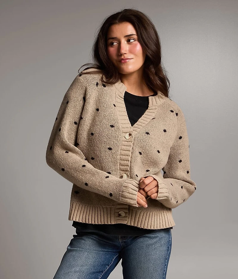 Polka Dot Cardigan Sweater