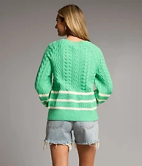 Cable Striped Sweater