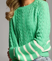 Cable Striped Sweater