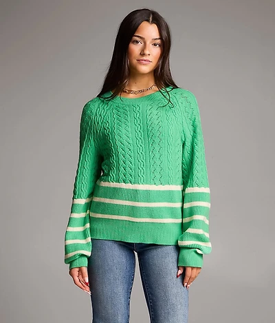 Cable Striped Sweater