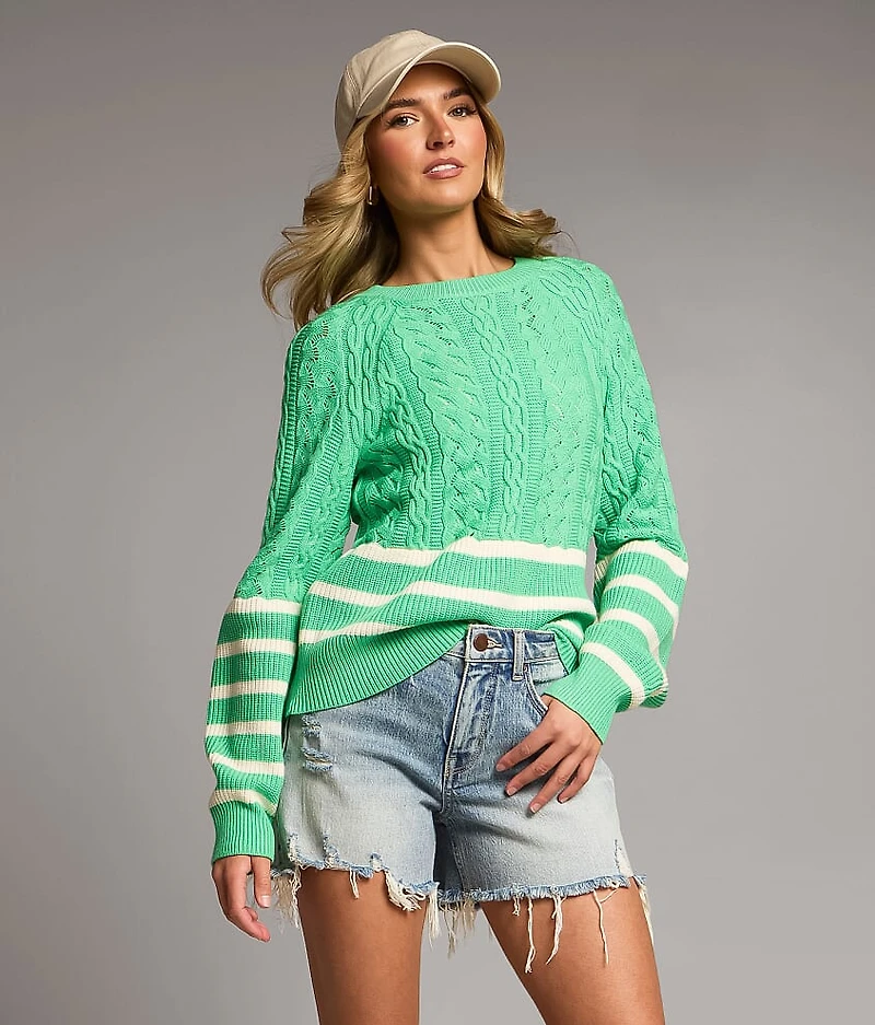 Cable Striped Sweater