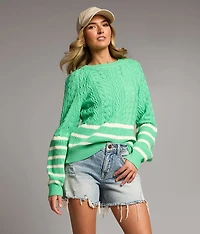 Cable Striped Sweater