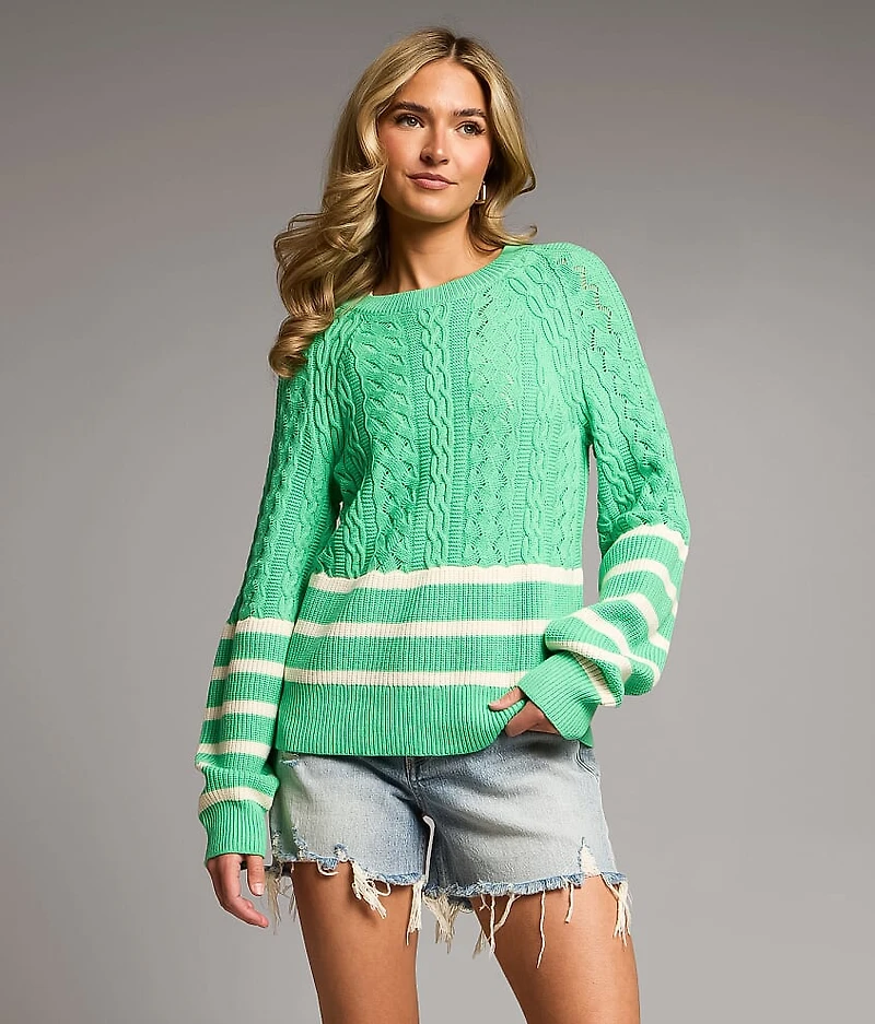 Cable Striped Sweater
