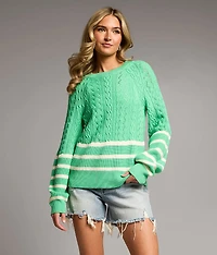 Cable Striped Sweater