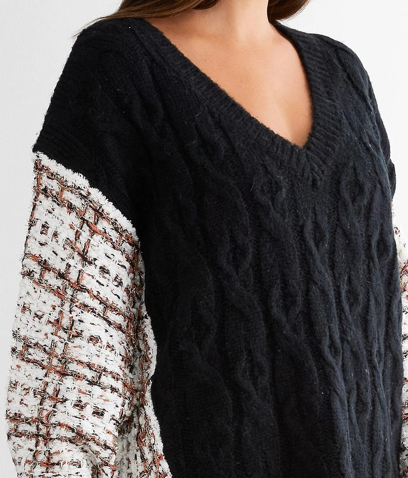 Metallic Cable Knit Sweater