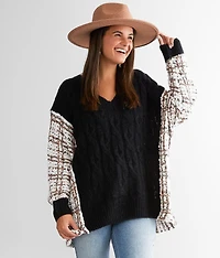 Metallic Cable Knit Sweater
