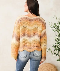 Ombre Scalloped Sweater