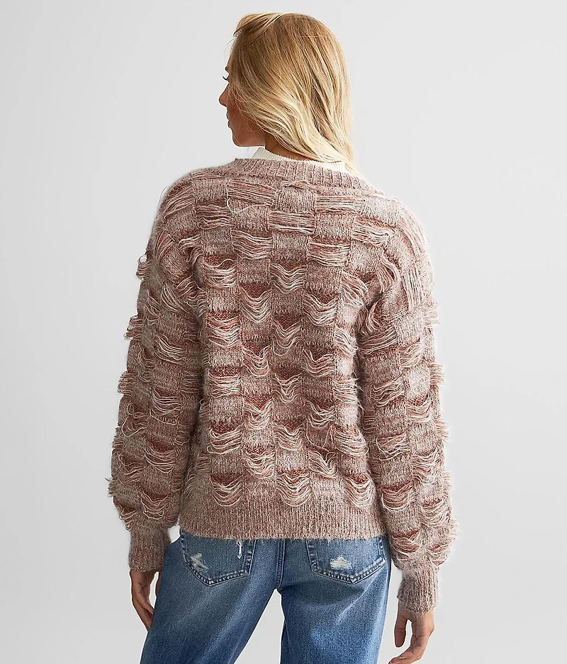 Checkered Cardigan Sweater