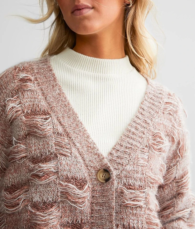 Checkered Cardigan Sweater