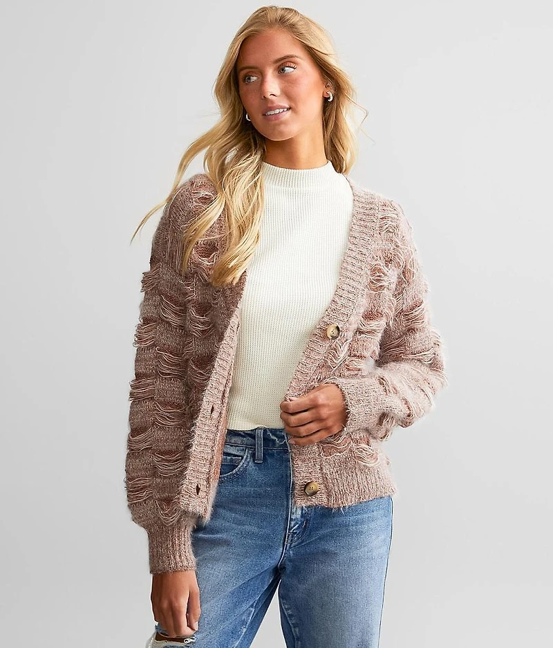 Checkered Cardigan Sweater