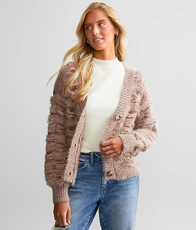 Checkered Cardigan Sweater