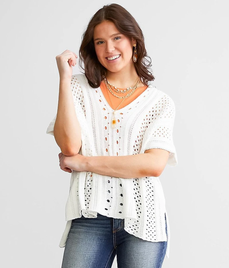 Pointelle Dolman Sweater