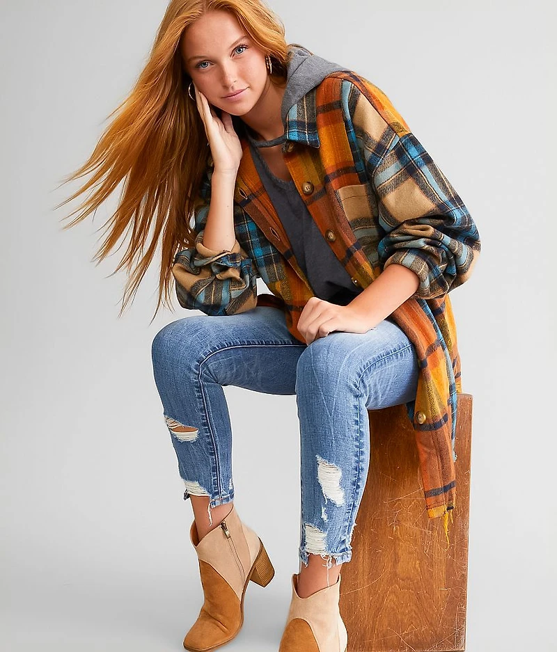 Flannel Hooded Shacket