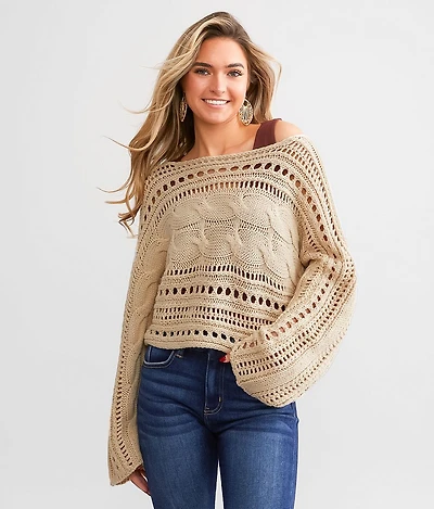 Cable Knit Cropped Sweater