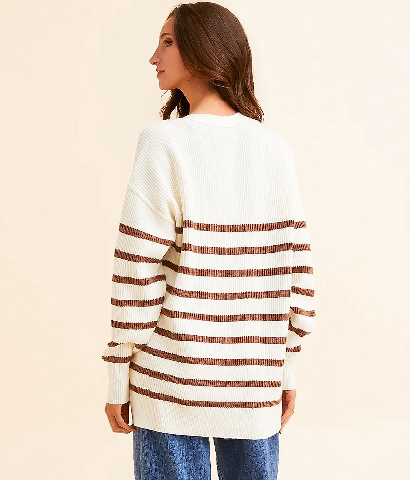 Striped Cardigan Sweater