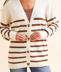 Striped Cardigan Sweater