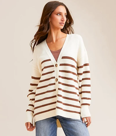 Striped Cardigan Sweater