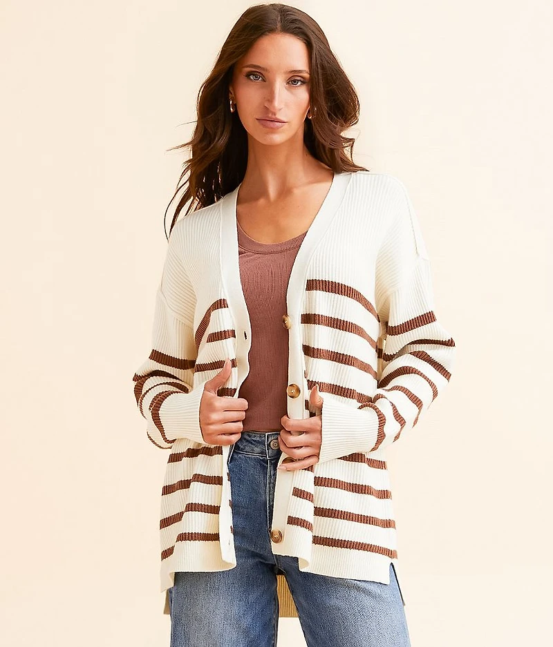 Striped Cardigan Sweater