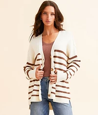 Striped Cardigan Sweater
