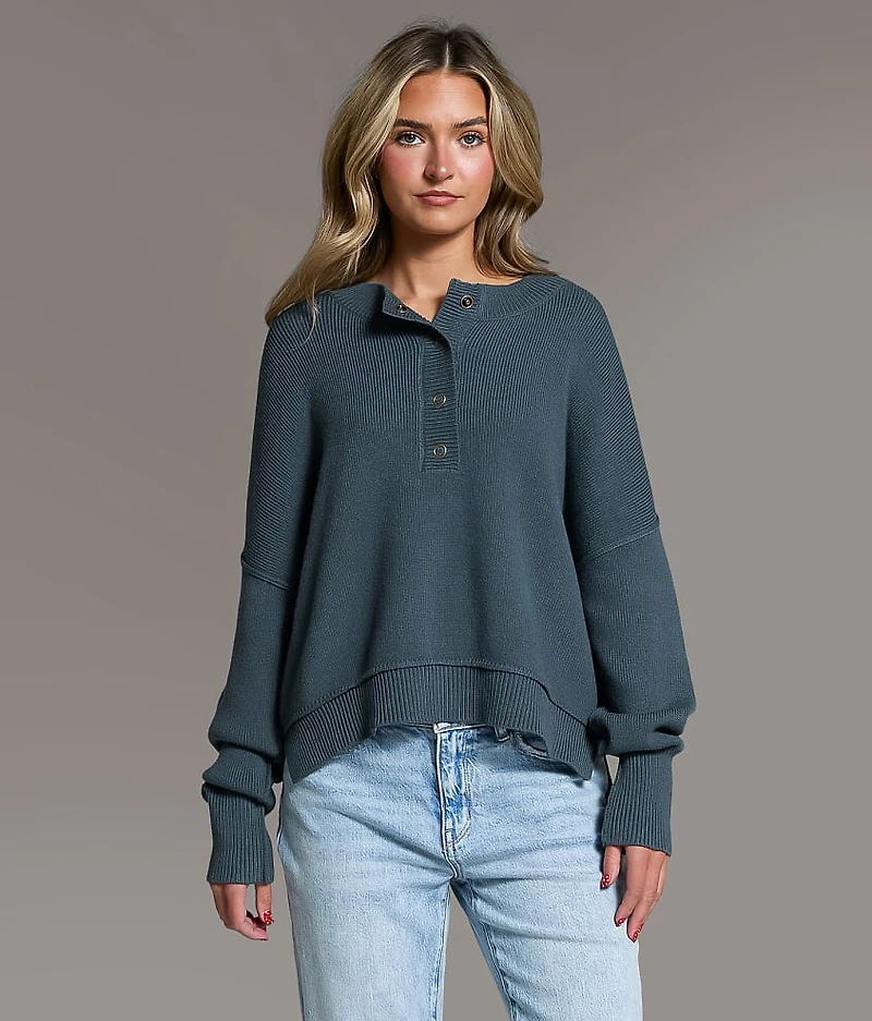 Snap Henley Sweater