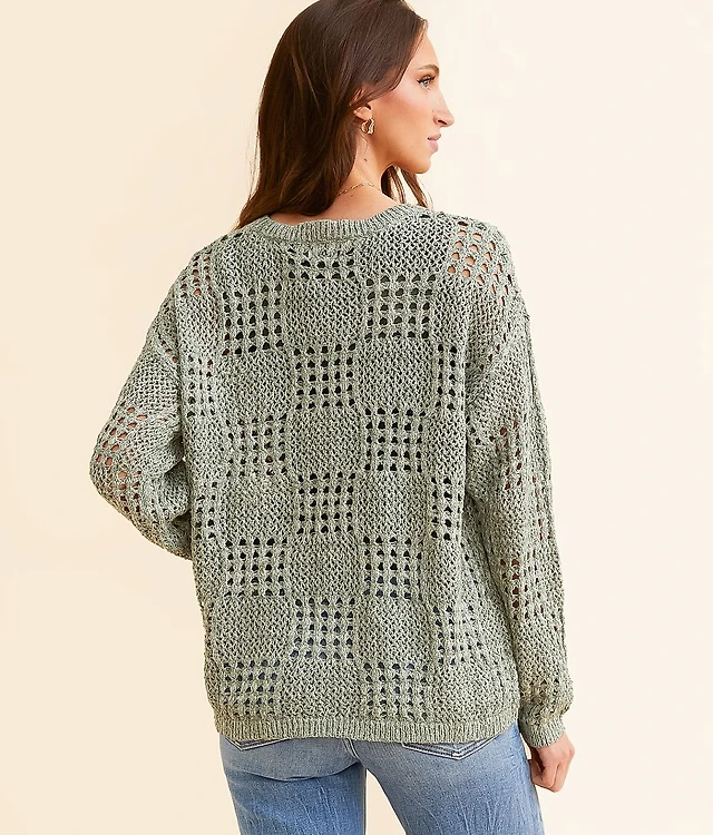 Talbots Pointelle Round Yoke Sweater Liberty Center