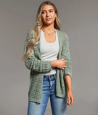 Pointelle Cardigan Sweater
