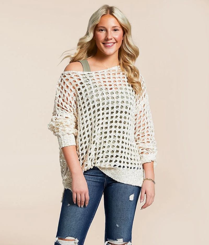 Eyelash Pointelle Sweater