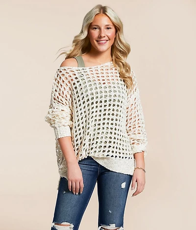Eyelash Pointelle Sweater
