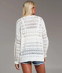 Pointelle Henley Sweater