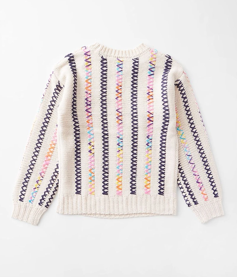 Girls - Color Pop Stitch Pullover