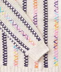 Girls - Color Pop Stitch Pullover