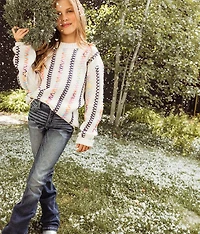 Girls - Color Pop Stitch Pullover