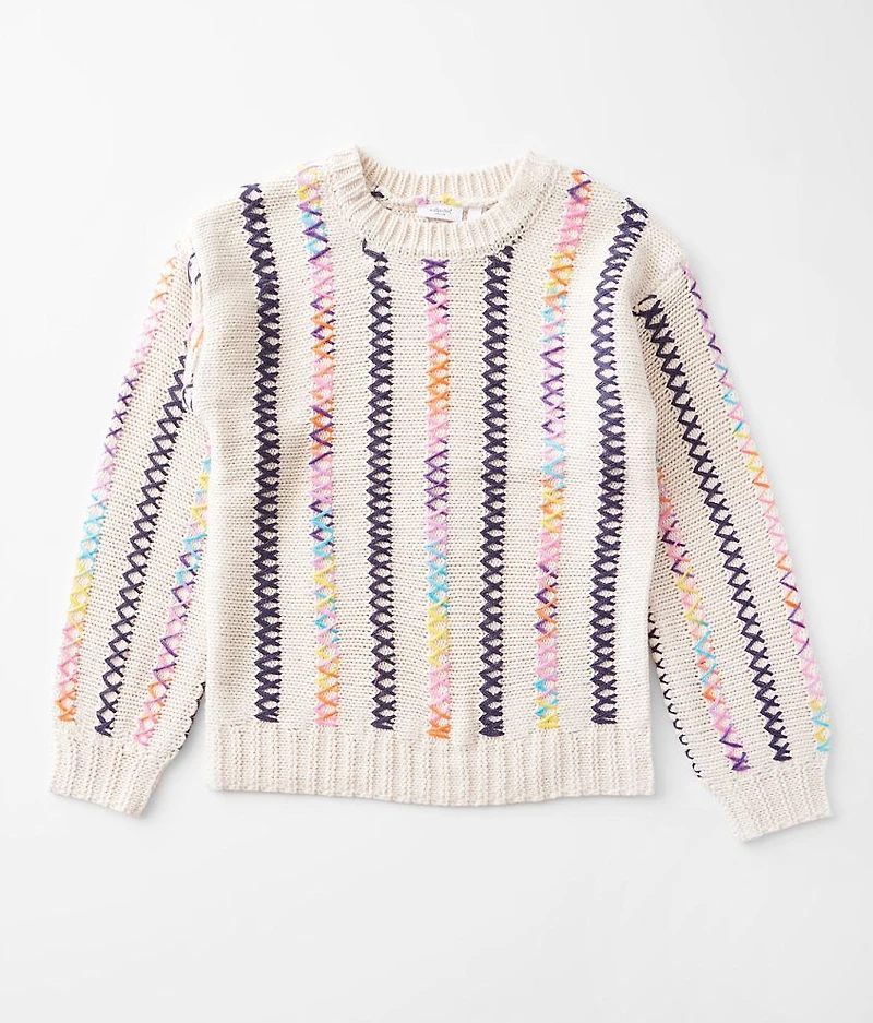 Girls - Color Pop Stitch Pullover