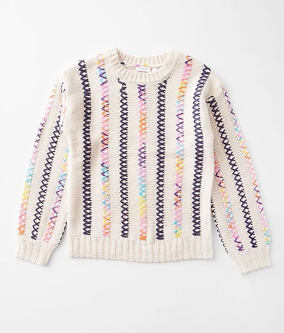 Girls - Color Pop Stitch Pullover