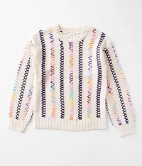 Girls - Color Pop Stitch Pullover