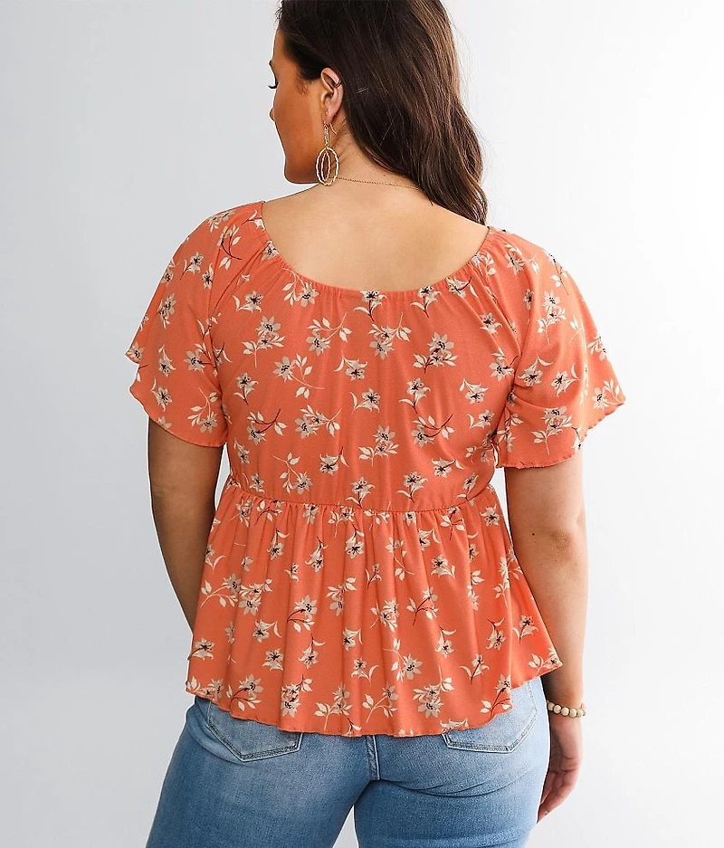 Front Twist Peplum Top