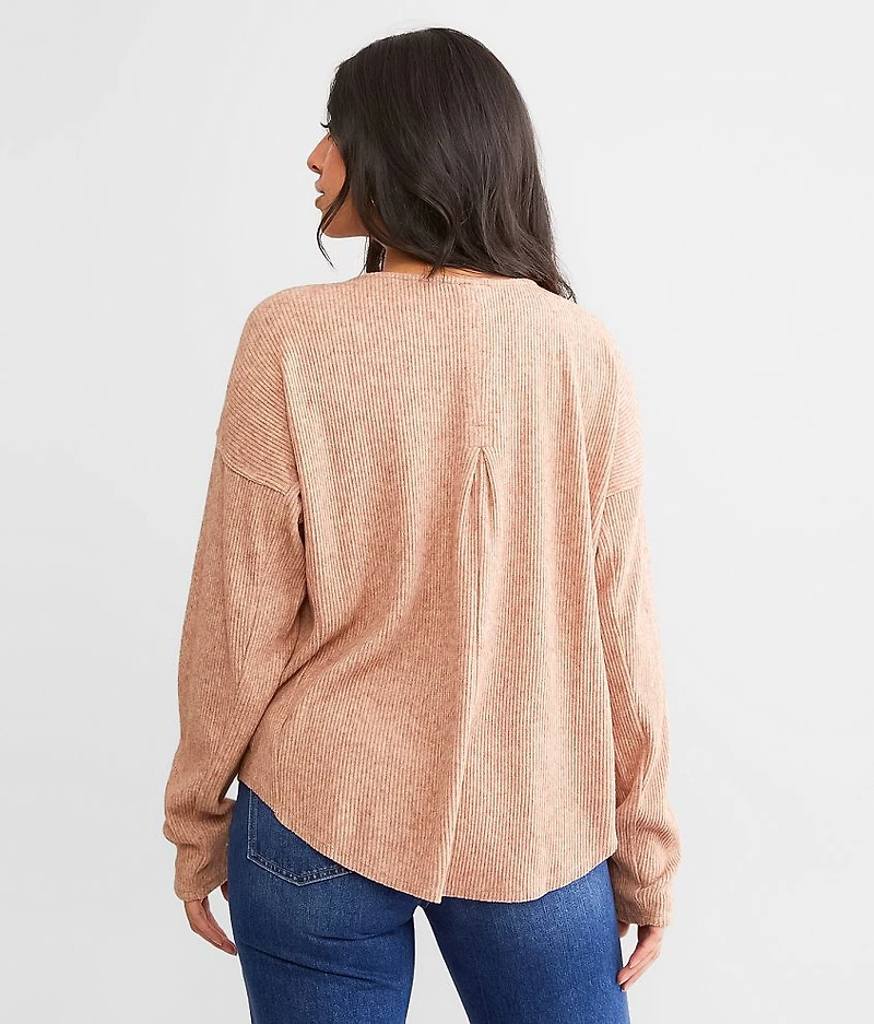 Ribbed Knit Henley