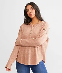 Ribbed Knit Henley