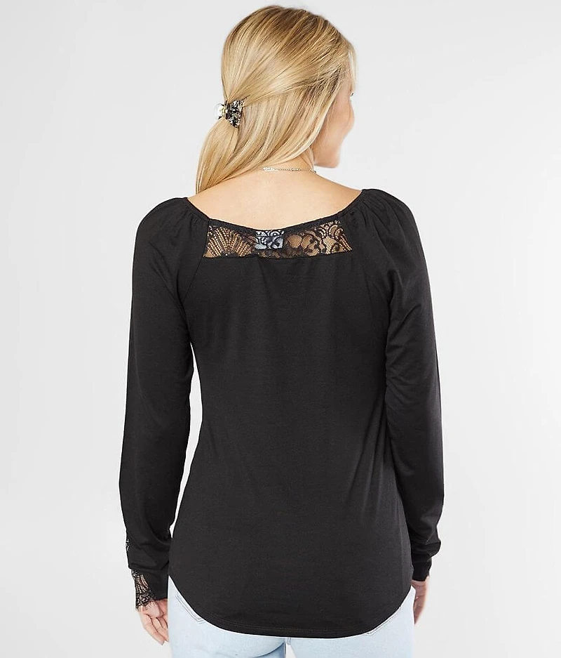 Eyelash Lace Trim Top