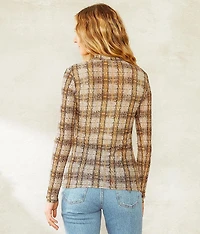 Mock Neck Mesh Top