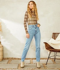 Mock Neck Mesh Top