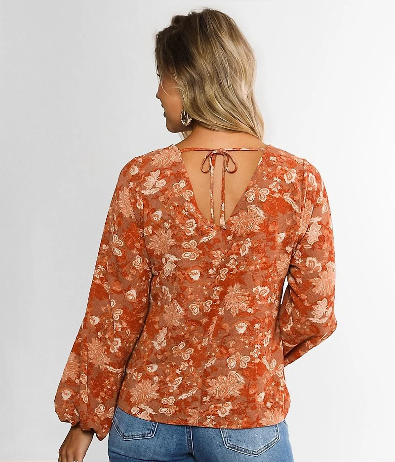 Textured Floral Top