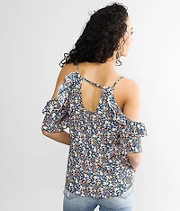 Floral Cold Shoulder Top
