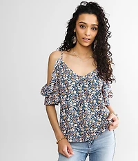 Floral Cold Shoulder Top