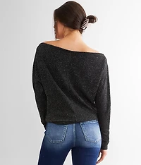 Metallic Wide Neck Top