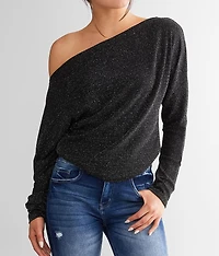 Metallic Wide Neck Top