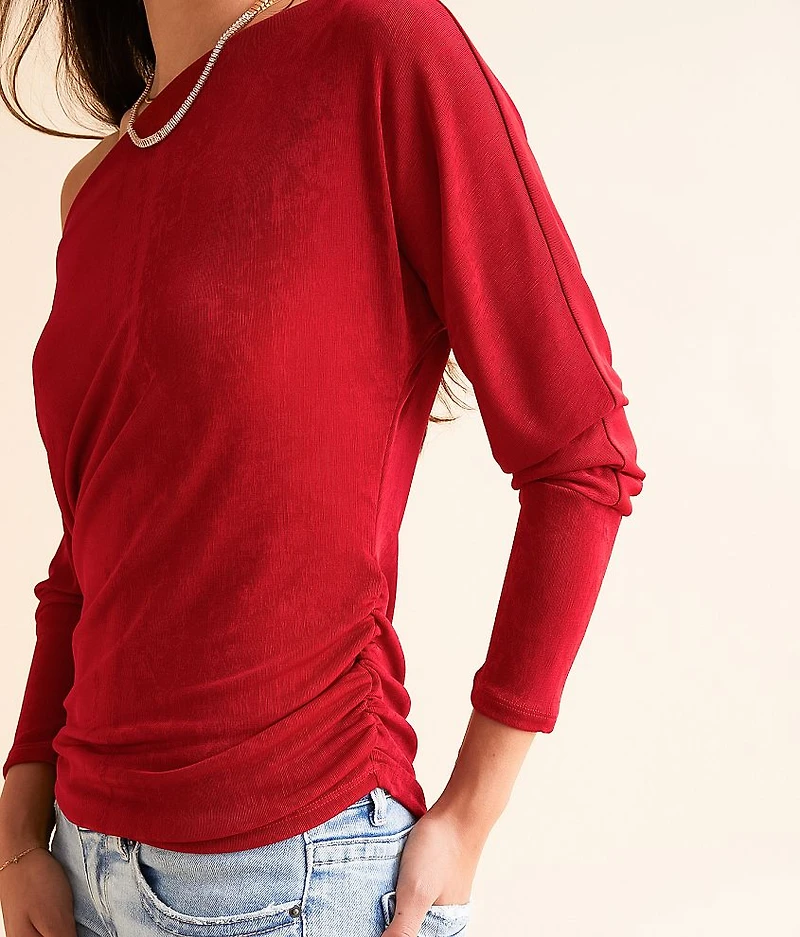 Boat Neck Sheen Top